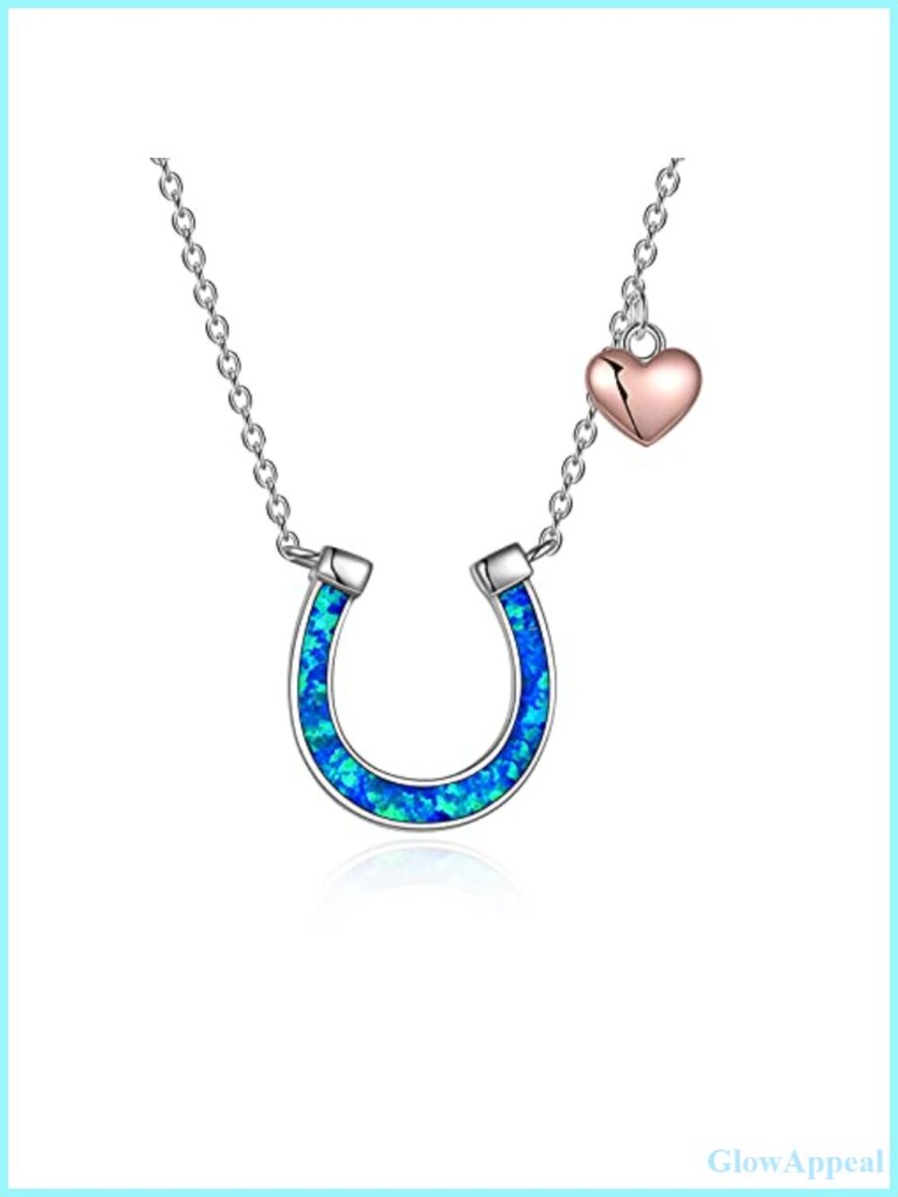 925 Sterling Silver Horseshoe Pendant Necklace Rolo Chain Good Luck Equestrian